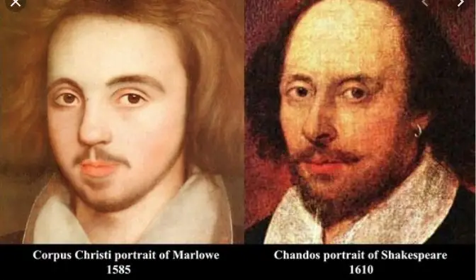 Marlowe and Shakespeare's picture together.